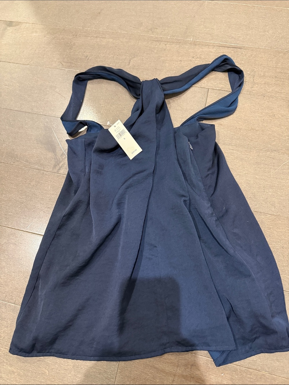 NWT sz S lined Banana Republic Dark Navy Halter Top